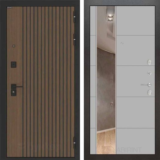 Входная дверь Бункер BN 02 - 19 Зеркало Грей софт