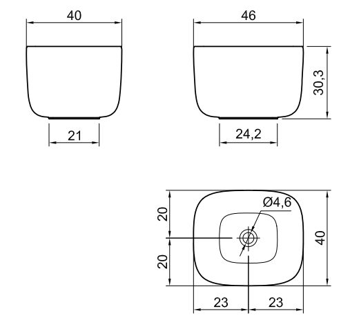 Раковина для ванной Antonio Lupi Poggio 46x40 схема 3