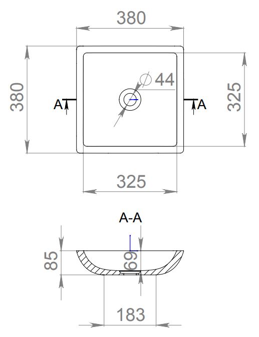 Белая квадратная раковина Salini Callista 108 38х38 1101108G ФОТО