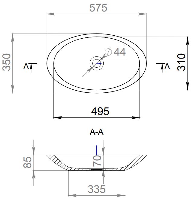 Белая раковина из искусственного камня Salini Callista 102 58x35 см 1101102G ФОТО