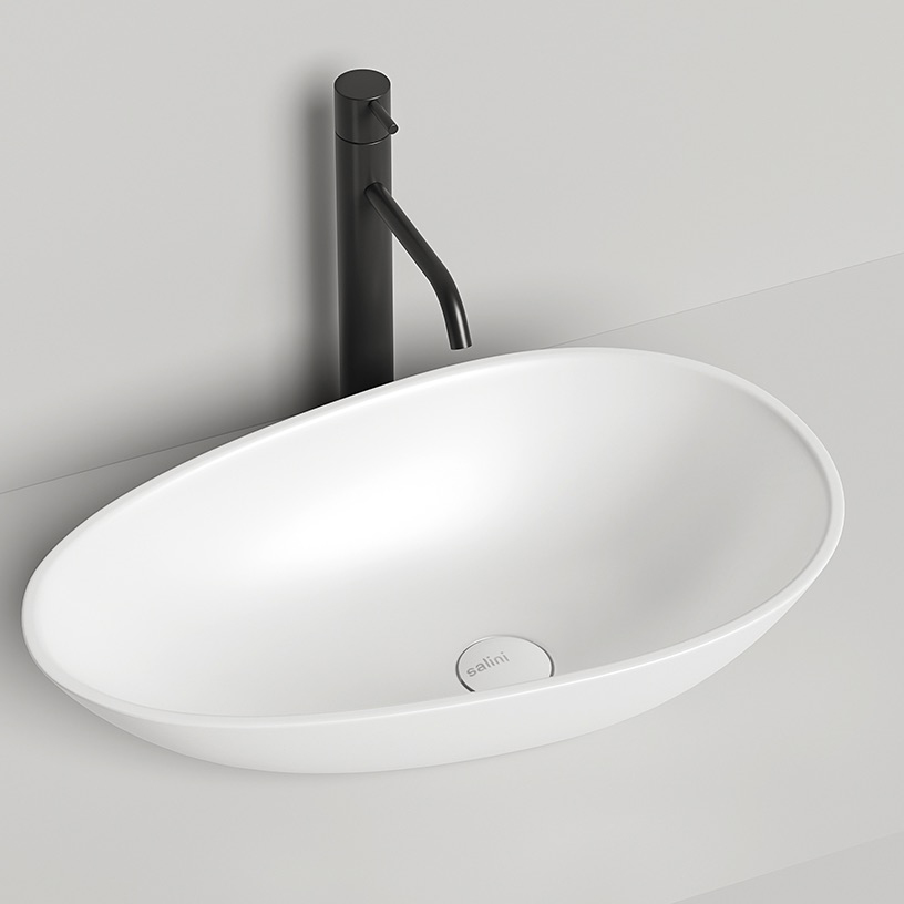 Изображение Белая раковина для ванной комнаты Salini Paola овальная 58x35 см 1101101G