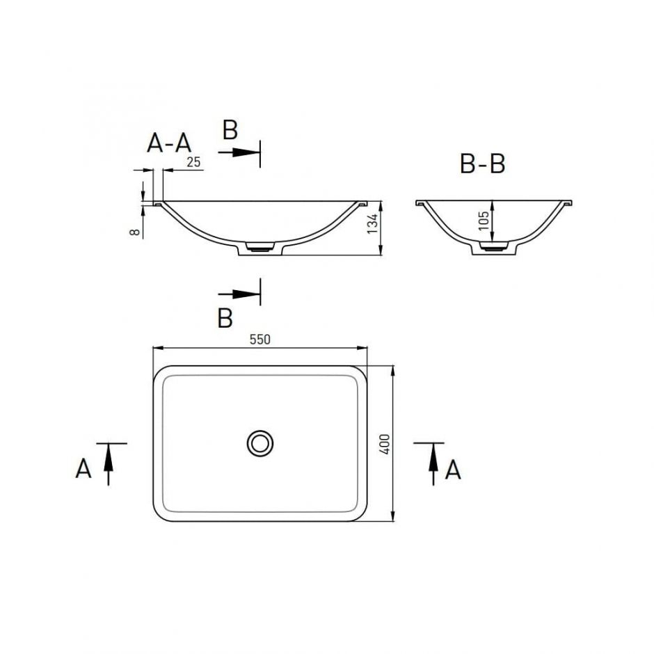 Белая встраиваемая раковина Salini Marea 06 55х40 ФОТО