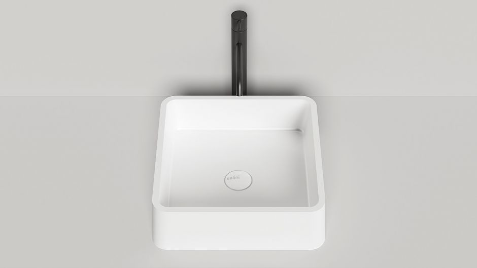 Белая квадратная раковина для ванной комнаты Salini Gloria 302 42x42 см ФОТО