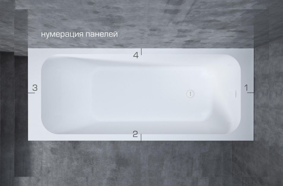 Белая ванна из искусственного камня Salini Orlanda KIT 180х80 102112G ФОТО