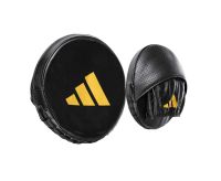 Лапы Adidas Speed Disk Punching Mitt Leather черно-золотые,  артикул adiSDP01