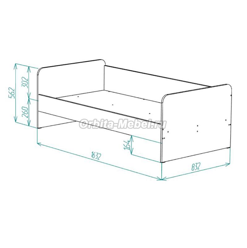 Кровать одноярусная Нордик 160х80см