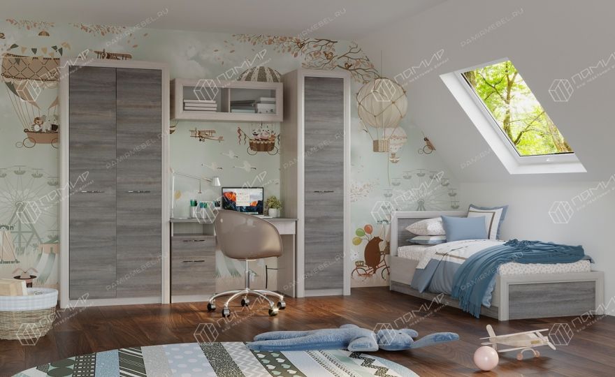 Композиция №4 Ясень Анкор светлый - Дуб Клабхаус серый