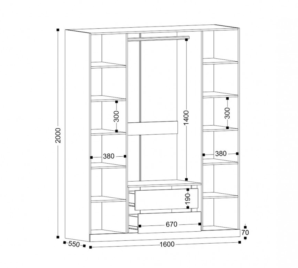 Николь-24 Шкаф 4-х створчатый