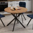 Стол обеденный раздвижной «Мэдисон» Тип 1 Черный муар, Дуб Крафт золотой