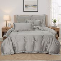 «Серый» (Тенсел) постельное белье  2-х спальный с евро