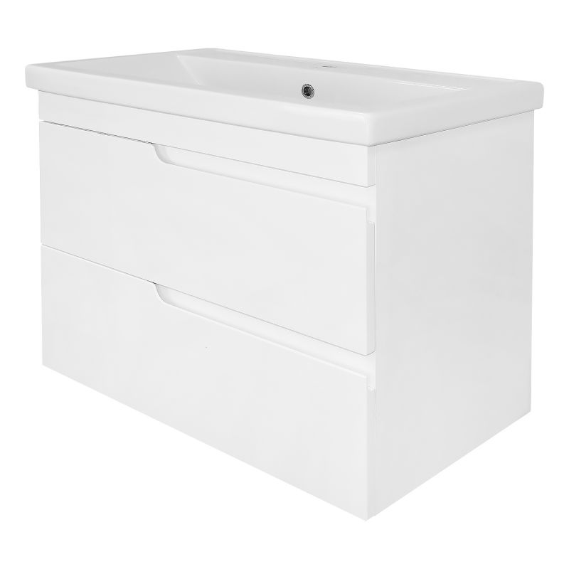 Комплект Тумба Azario KANTRI 80/2 800х460х650 подвесная, с раковиной, белый глянец CS00097255