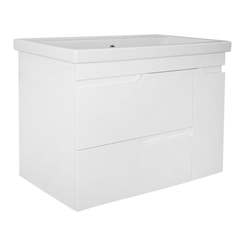 Комплект Тумба Azario KANTRI 80/2 800х460х650 подвесная, с раковиной, белый глянец CS00097253