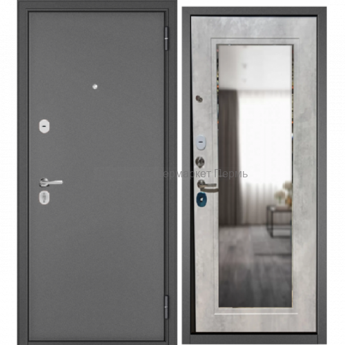 Дверь с зеркалом КРИСТИ Бетон