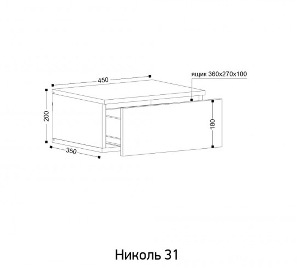 Николь-31 тумба навесная