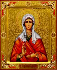 Рукописная икона Анна Адрианопольская на липовой доске (ктг9-22266)