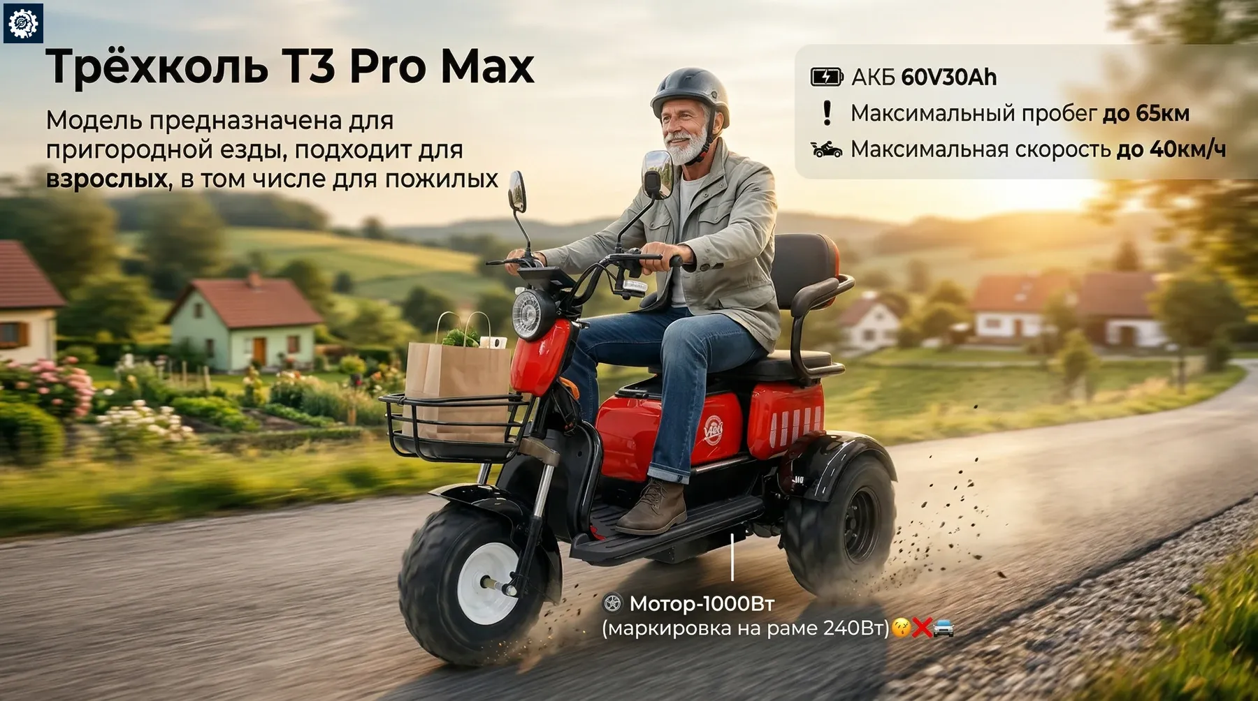 Трицикл IKINGI SIBTRIKE T3 Pro Max
