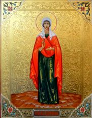 Рукописная икона Анна Адрианопольская на липовой доске (ктг10-22273)