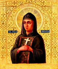 Рукописная икона Антонина Никейская на липовой доске (ктг6-22283)