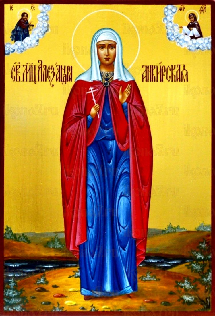 Рукописная икона Александра Анкирская на липовой доске (ктг5-22285)