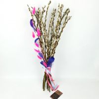 Эко-букет верба с лагурусом и перьями