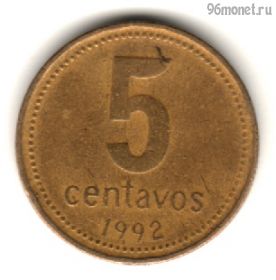 Аргентина 5 сентаво 1992