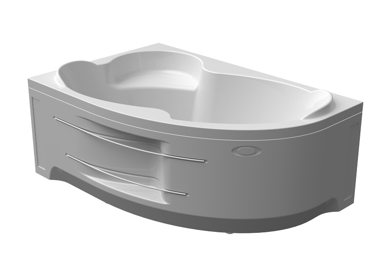 Фронтальная панель левосторонняя с креплением к ванне Ирма 149х96, полотенцедержатель