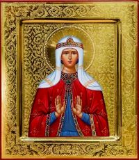 Рукописная икона София Слуцкая на липовой доске (ктг6-22377)