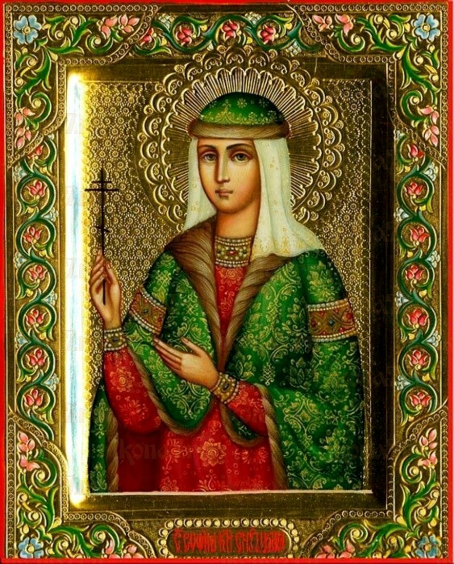 Рукописная икона София Слуцкая на липовой доске (ктг9-22394)
