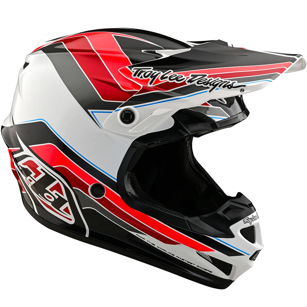 Troy Lee Designs SE4 Polyacrylite MIPS Block Charcoal/Red шлем для мотокросса и эндуро