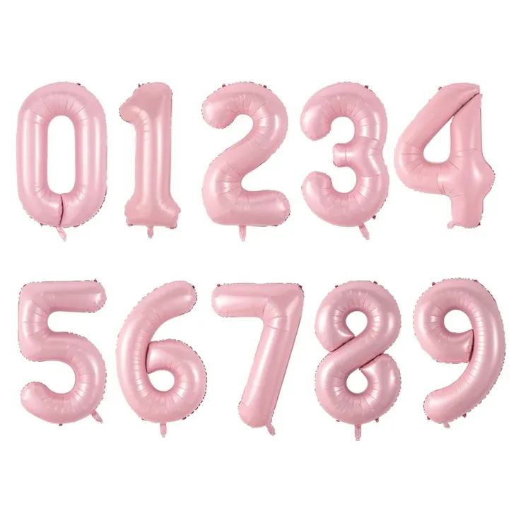 Цифра, нежно-розовый (40''/102 см)