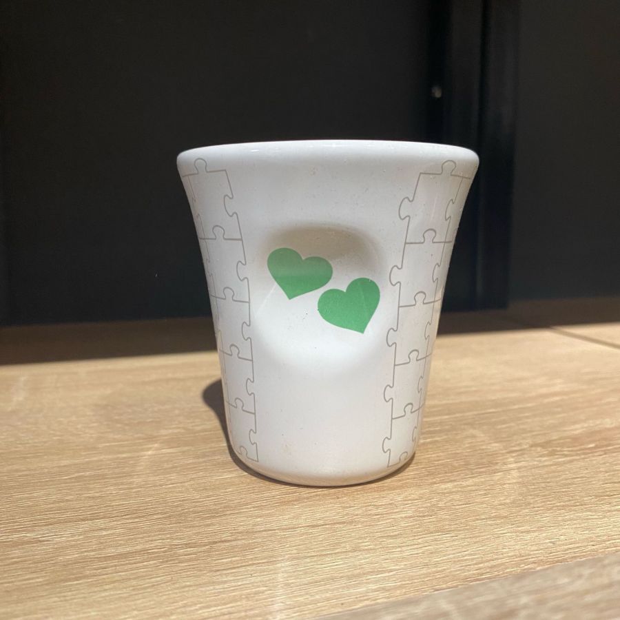 Чашка кофейная сердечки средняя зелёная 200 мл, Topo Moka, Tazzina media cuori