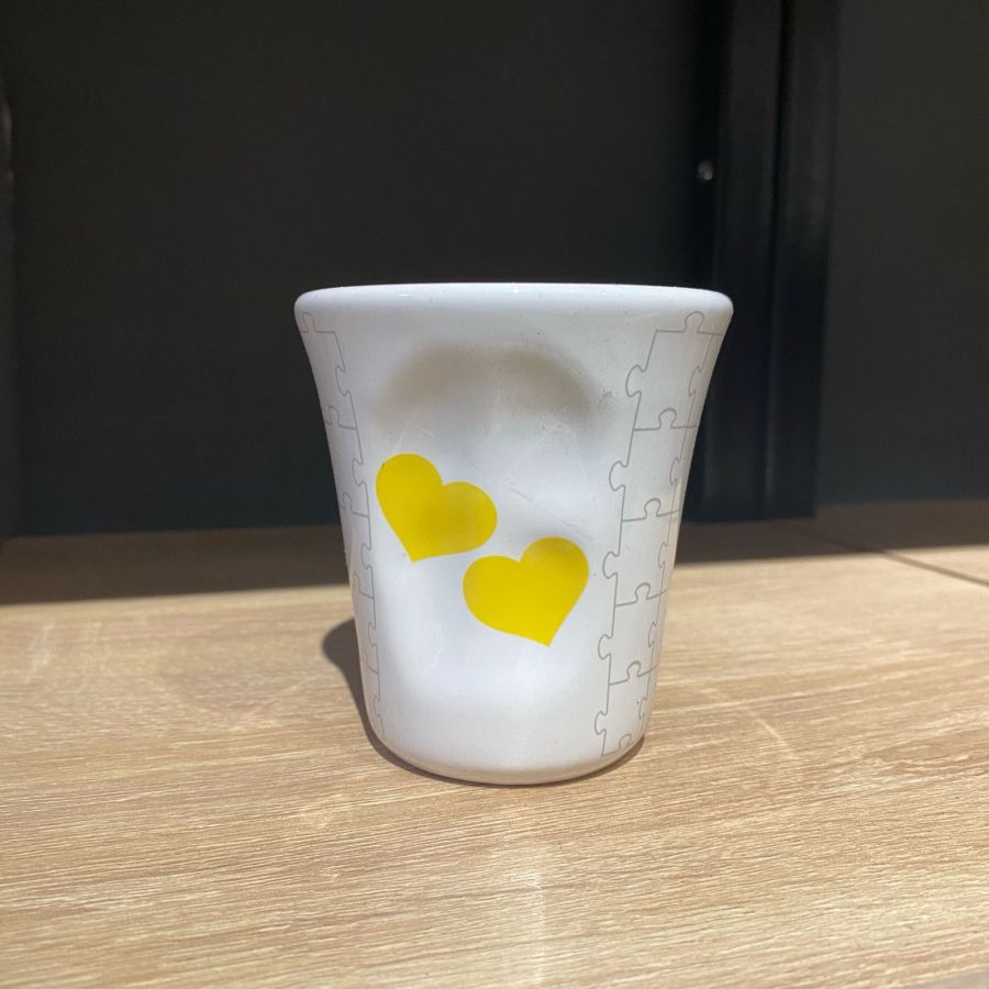 Чашка кофейная сердечки средняя жёлтая 200 мл, Topo Moka, Tazzina media cuori