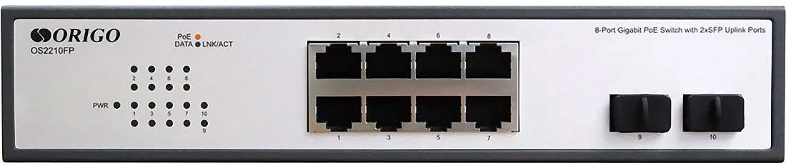 Коммутатор ORIGO OS2210FP/120W 8-PoE Неуправляемый 10-ports, OS2210FP/120W/A1A
