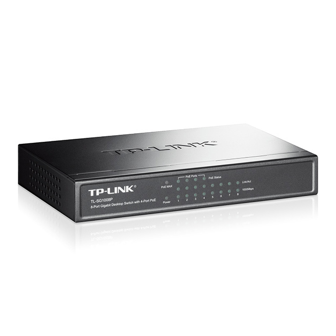 Коммутатор TP-Link SG1008P 4-PoE Неуправляемый 8-ports, TL-SG1008P