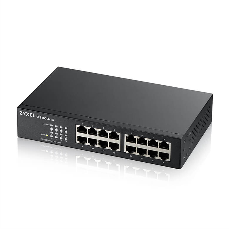 Коммутатор ZyXEL GS1100-16 Неуправляемый 16-ports, GS1100-16-EU0103F