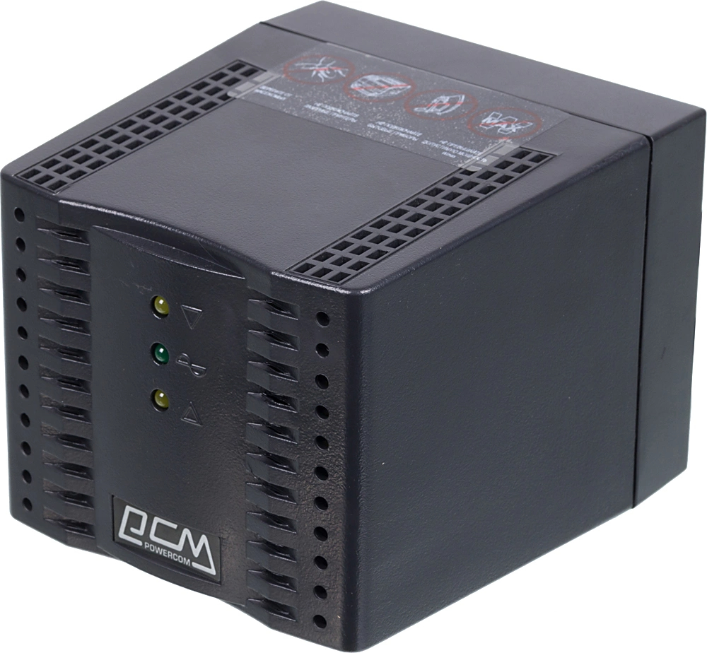 Стабилизатор Powercom TCA-1200 1200 ВА 187-253В in 220V out, TCA-1200 BLACK