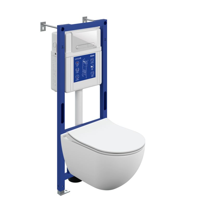 Комплект Cersanit BRASKO SMART DPL EO slim AQUA 40 SMART M кнопка ESTETICA пластик белый LP A69334