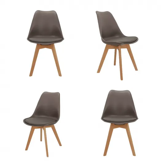 Комплект из 4-х стульев Eames Bon латте