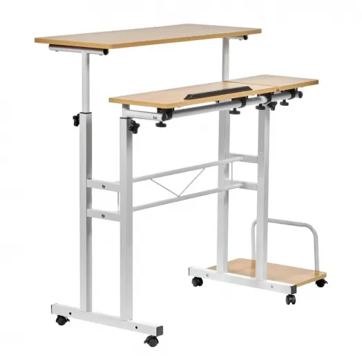 Стол многофункциональный Shuttle 80х58х80-130см, 
светлое дерево, белый