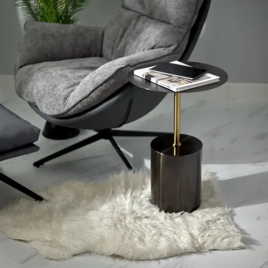 Кофейный столик Solid диам.40см x 58см, чёрный, металл