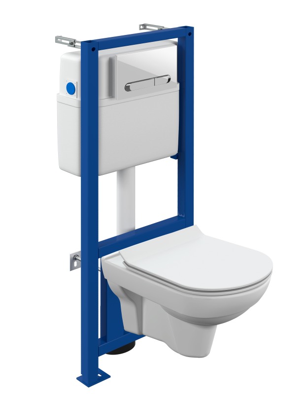 Комплект Cersanit CITY CO DPL EO slim + LINK PRO + ESTETICA белый с рамкой хром A64277