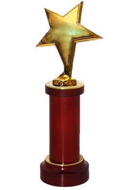 Звезда металлическая на постаменте (23 см)