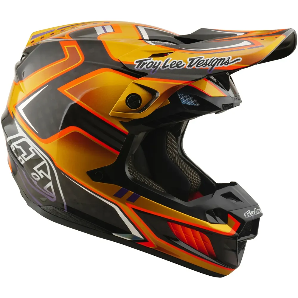 Troy Lee Designs SE5 ECE Carbon Crest Gold (2026) шлем для мотокросса и эндуро