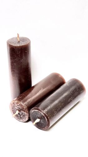 Свеча восковая Алтарная КОРИЧНЕВАЯ , 10 см,  Диаметр 35 мм