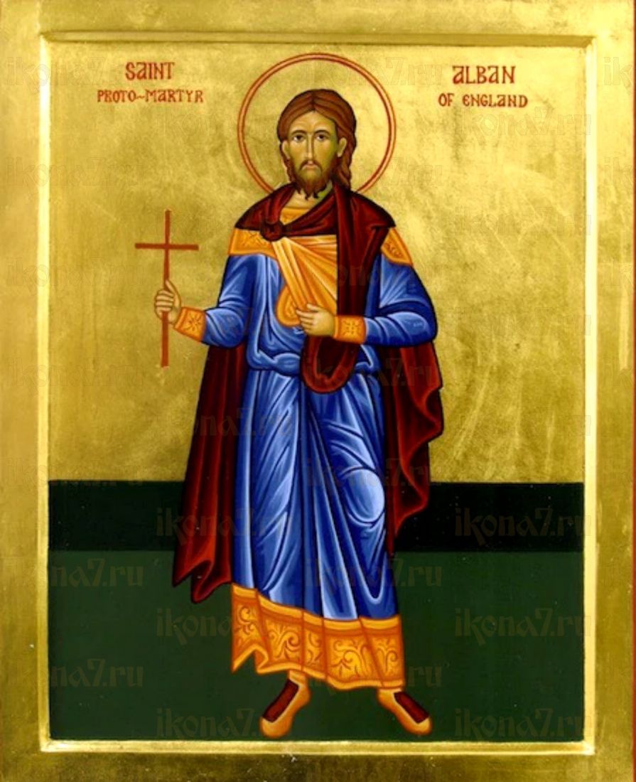 Албан Британский рукописная Икона на липовой доске (22523)
