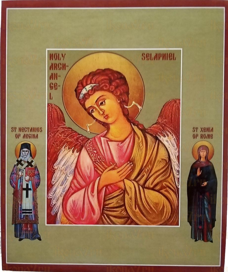 Селафиил Архангел икона рукописная на липовой доске (22550)