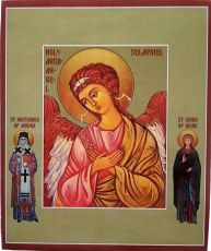 Селафиил Архангел икона рукописная на липовой доске (22550)