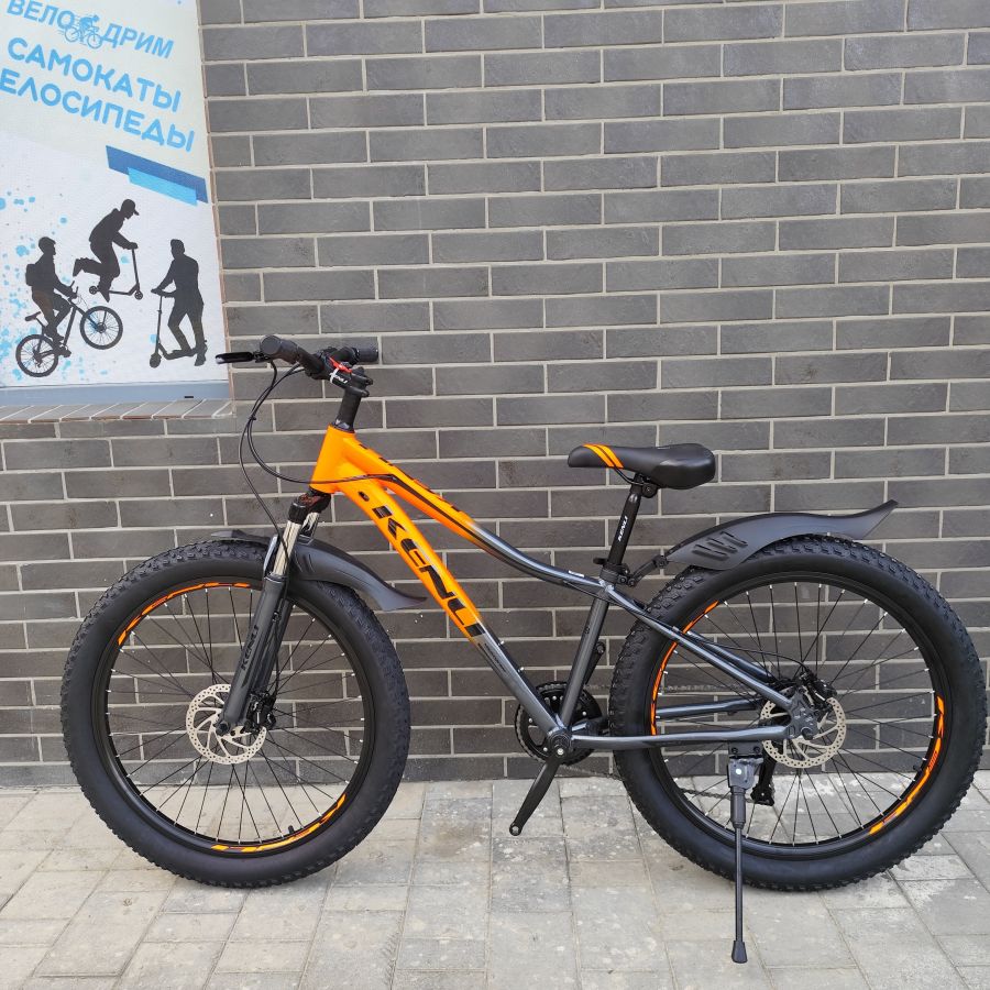 Велосипед 26" х 3.0" гидр. алюминиевый спицы полуфэт kenli GR