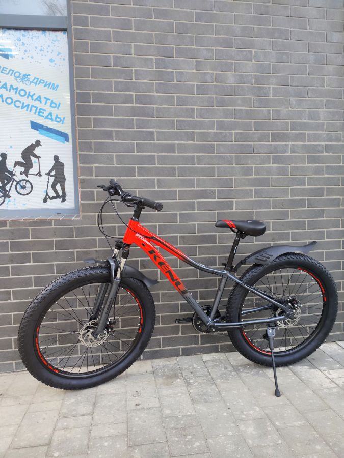 Велосипед 26" х 3.0" алюминиевый спицы полуфэт kenli YEL