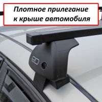 Багажник на крышу Hyundai Creta 2016-21 (без рейлингов), ЕД, стальные прямоугольные дуги